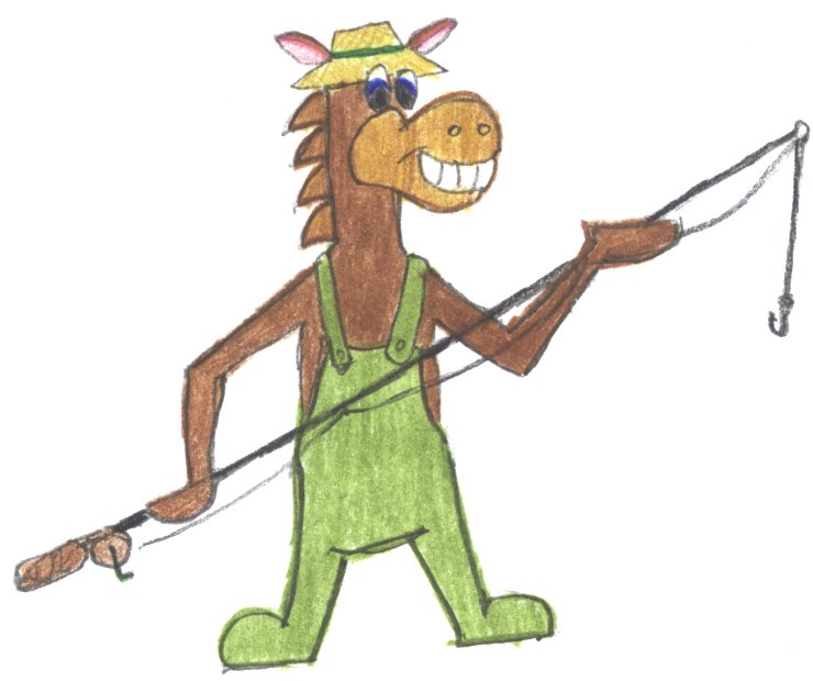 a horse goes fishing